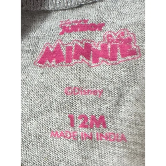 Disney Junior Minnie Mouse 2-Piece Outfit Set Gray Top & Shorts Size 12M - Picture 6 of 6